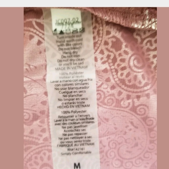 LuLaRoe Joy Pink Silver Paisley Vest Duster Medium - Picture 8 of 8